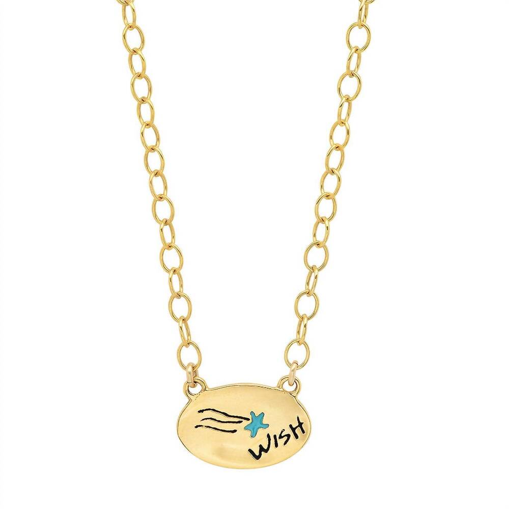 NEW JESSICA ELLIOT women's enamel oval necklace - wish in vermeil
